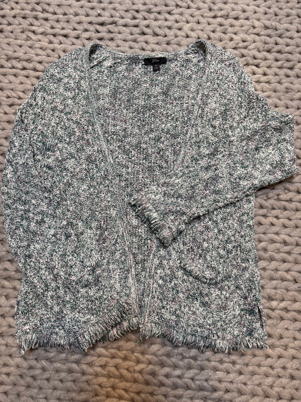 J.CREW Heathered Green Women's Cardigan Sweater